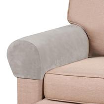 Capas de apoio de braço PrinceDeco Thick Velvet Stretch, pacote com 2 unidades de aveia