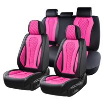 Capas de Assento Coverado Conjunto Completo Luxo em Couro Rosa