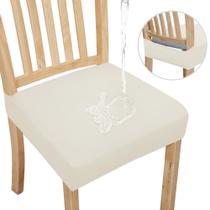 Capas de assento de cadeira Easy-Going, impermeáveis, conjunto de 4 marfim