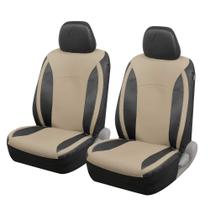 Capas de assento de carro Assentos dianteiros de material sintético bege Motor Trend