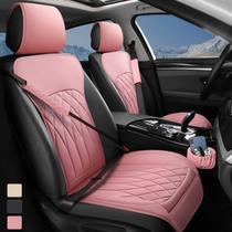 Capas de assento de carro BEITK Leather Front, pacote com 2 unidades, rosa universal Capas de assento de carro BEITK Leather Front, pacote com 2 unidades, rosa universal