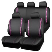 Capas de Assento de Carro CAR PASS Bling - Couro Impermeável - Conjunto Completo Capas de Assento de Carro CAR PASS Bling - Couro Impermeável - Conjunto Completo