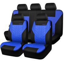 Capas de assento de carro CAR PASS, conjunto completo, ajuste universal, preto, azul Capas de assento de carro CAR PASS, conjunto completo, ajuste universal, preto, azul