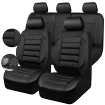 Capas de Assento de Carro CAR PASS Elegance - Couro Preto - Conjunto Completo