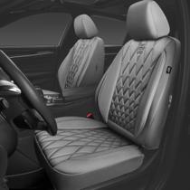 Capas de Assento de Carro CAR PASS - Luxo em Couro PU Cinza com Piping Capas de Assento de Carro CAR PASS - Luxo em Couro PU Cinza com Piping