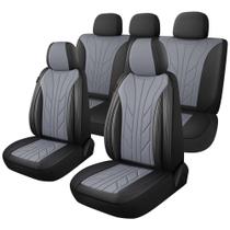 Capas de assento de carro CAROMOP, conjunto completo de 5 lugares, preto, cinza Capas de assento de carro CAROMOP, conjunto completo de 5 lugares, preto, cinza