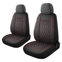 Capas de assento de carro CAROMOP Faux Leather 2 Front Black Red Capas de assento de carro CAROMOP Faux Leather 2 Front Black Red