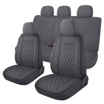 Capas de assento de carro CAROMOP Full Set Faux Leather Grey
