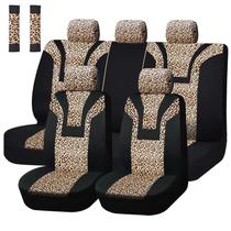 Capas De Assento De Carro De Pelúcia Curta Com Estampa De Leopardo Para Inverno, Universais Para Capas De Assento De Carro De Pelúcia Curta Com Estampa De Leopardo Para Inverno, Universais Para