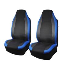 Capas de assento de carro Flying Banner Carbon Fiber Air Mesh Blue