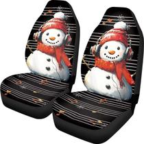 Capas de assento de carro TOADDMOS Music Notes Christmas Snowman x2