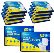 Capas de assento de vaso sanitário descartáveis Traletry, pacote com 100 Capas de assento de vaso sanitário descartáveis Traletry, pacote com 100