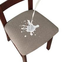 Capas de assento impermeáveis para cadeira de jantar Genina Taupe 4 unidades Capas de assento impermeáveis para cadeira de jantar Genina Taupe 4 unidades