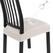 Capas de assento para cadeiras de jantar Searchi Waterproof, conjunto de 6 bege