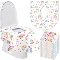 Capas de assento sanitário descartáveis Reginary, pacote com 50 unidades Rainbow XL Capas de assento sanitário descartáveis Reginary, pacote com 50 unidades Rainbow XL