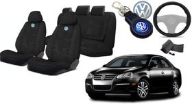 Capas de Bancos Exclusivas para Jetta 2005-2010 + Volante e Chaveiro VW