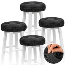 Capas de banquinho Marsui Soft Round Bar, 4 peças, pretas, 30 cm