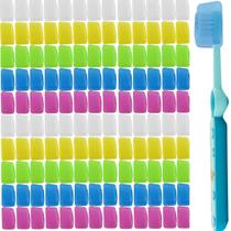 Capas de cabeça de escova de dentes TIHOOD Travel 100PCS rosa/amarelo/azul/verde Capas de cabeça de escova de dentes TIHOOD Travel 100PCS rosa/amarelo/azul/verde