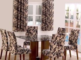 Capas de Cadeira 06 Lugares Floral Preto - Deccoralle Capas de Cadeira 06 Lugares Floral Preto - Deccoralle