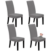 Capas de cadeira de jantar elásticas Easy-Going, pacote com 4 unidades, cinza claro Capas de cadeira de jantar elásticas Easy-Going, pacote com 4 unidades, cinza claro