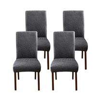 Capas De Cadeira De Jantar Em Jacquard Elástico De Cor Sólida 2/4 Peças Universais Para Cozinha, Capas De Cadeira De Jantar Em Jacquard Elástico De Cor Sólida 2/4 Peças Universais Para Cozinha,