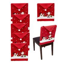 Capas de cadeira de Natal Phedrew Xmas Santa Hat 6 unidades Capas de cadeira de Natal Phedrew Xmas Santa Hat 6 unidades