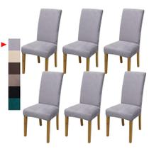 Capas de cadeira DREAHOTEXTIL Velvet Dining Set de 6 cinzas