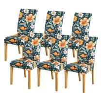 Capas de cadeira florais de veludo FORCHEER para jantar, conjunto de 6