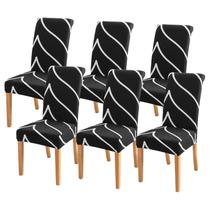 Capas de cadeira FORCHEER, conjunto de 6 elásticos geométricos