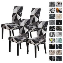 Capas de cadeira FORCHEER Marble Stretch Dining, conjunto de 4