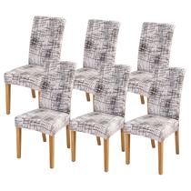 Capas de cadeira FORCHEER Stretch Beige, pacote com 6 unidades de poliéster