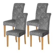 Capas de cadeira FORCHEER Velvet Dark Grey, conjunto de 4