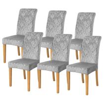 Capas de cadeira FORCHEER Velvet Light Grey, conjunto de 6