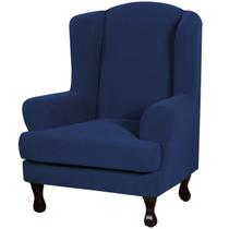 Capas de Cadeira H.VERSAILTEX Stretch Jacquard Wingback - Azul Marinho