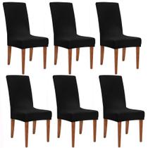 Capas de cadeira Obstal Black para sala de jantar, pacote com 6 elastanos Capas de cadeira Obstal Black para sala de jantar, pacote com 6 elastanos