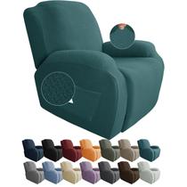 Capas de cadeira reclinável JIVINER Stretch Jacquard 4 peças azuis
