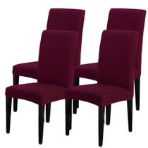 Capas de cadeira Searchi Dining Room Conjunto de 4 Stretch Wine Red
