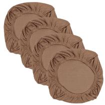 Capas de cadeira Yikko Soft Stretch Spandex Jacquard Brown