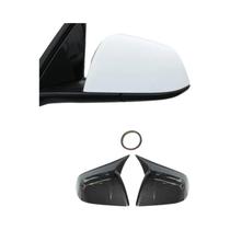 Capas De Espelho Retrovisor Em Fibra De Carbono Preto Brilhante Para Tesla Model Y, Substituição De