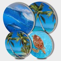 Capas de fogão Tucocoo Ocean Round 20cm e 25cm azuis Capas de fogão Tucocoo Ocean Round 20cm e 25cm azuis