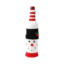 Capas De Garrafa De Vinho De Natal Em Tricô Com Boneco De Neve E Papai Noel, Suportes De Champanhe Capas De Garrafa De Vinho De Natal Em Tricô Com Boneco De Neve E Papai Noel, Suportes De Champanhe