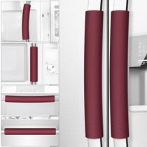 Capas de geladeira Royleath, conjunto de 6 couros cor de vinho