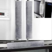 Capas de maçaneta de porta de geladeira OUGAR8, conjunto de 4 peças de linho cinza