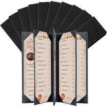 Capas de menu: material sintético FLKQC de 4,25 x 11", pacote com 10, pretas