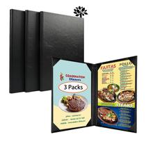 Capas de menu ONLVAN Leather, 3 pacotes, 8,5 x 11 polegadas, Double View Capas de menu ONLVAN Leather, 3 pacotes, 8,5 x 11 polegadas, Double View