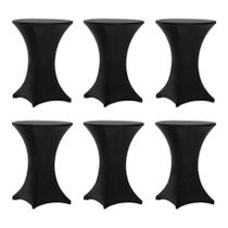 Capas de mesa de coquetel Tina's Highboy Spandex 30 x 42 cm pretas, pacote com 6 Capas de mesa de coquetel Tina's Highboy Spandex 30 x 42 cm pretas, pacote com 6