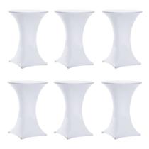 Capas de mesa de coquetel Tina's Highboy Spandex, pacote com 6 unidades, brancas Capas de mesa de coquetel Tina's Highboy Spandex, pacote com 6 unidades, brancas