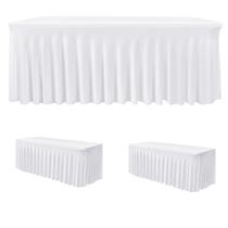 Capas de mesa HolidayIdeas White Spandex, 6 pés, pacote com 2