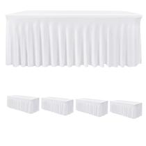 Capas de mesa HolidayIdeas White Spandex, 6 pés, pacote com 4