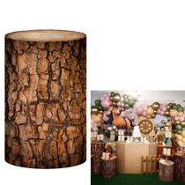 Capas de pedestal HISDH, madeira vintage, rodapé de textura granulada